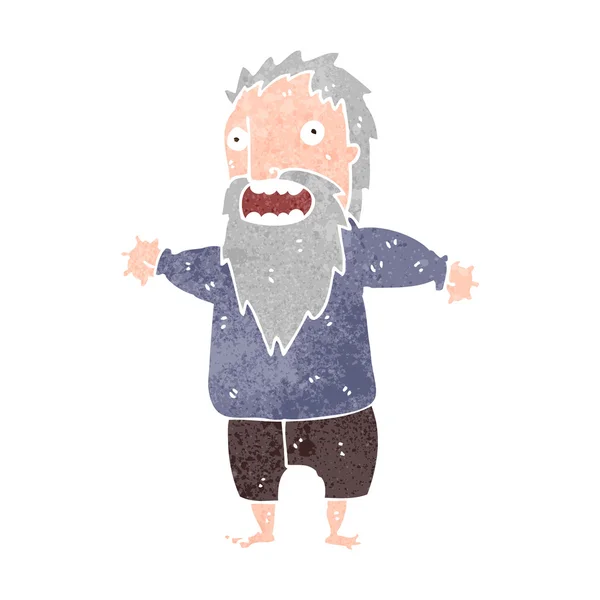 Retro cartoon frightened old man — Stock Vector