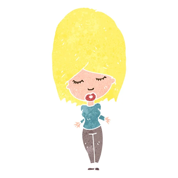 Retro karikatür sarışın kadın — Stok Vektör