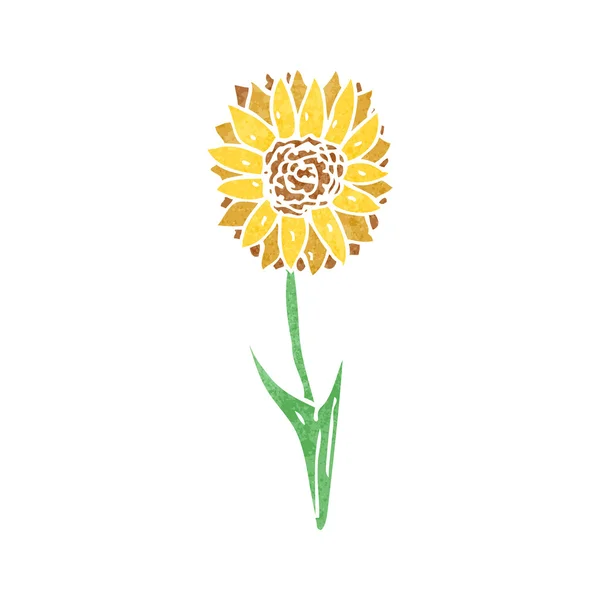 Retro tecknad blomma — Stock vektor