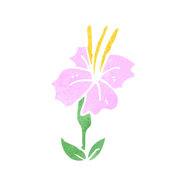 Retro cartoon roze bloem — Stockvector