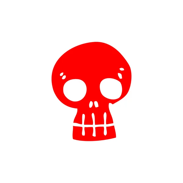 Retro cartoon rode skull-symbool — Stockvector
