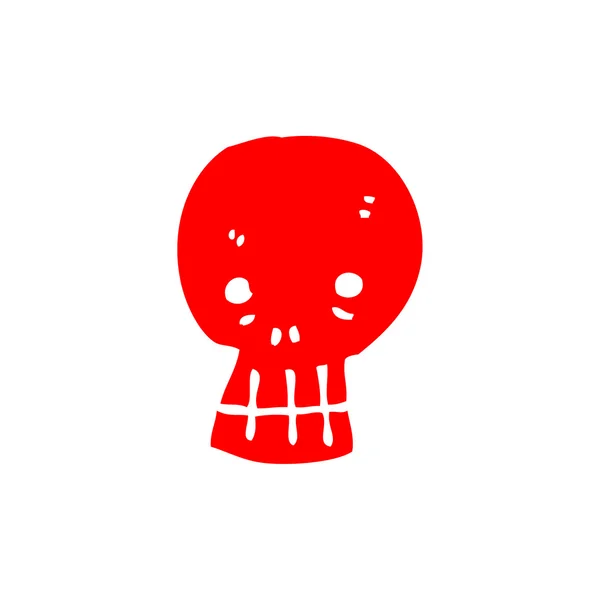 Retro dessin animé crâne rouge symbole — Image vectorielle