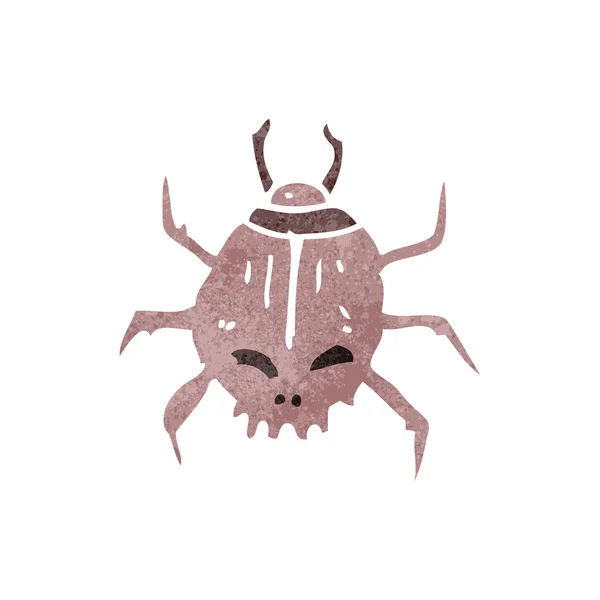 Retro cartoon spooky beetle — Stock Vector
