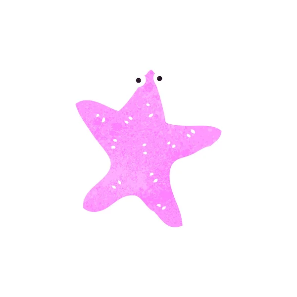 Retro cartoon starfish — Stockvector