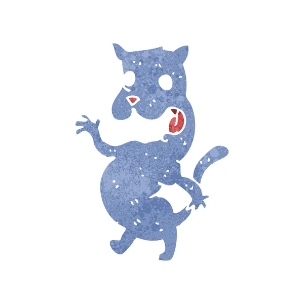 Retro tecknade spooky katten — Stock vektor
