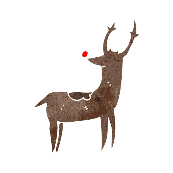 Retro cartoon christmas reindeer — Stock Vector