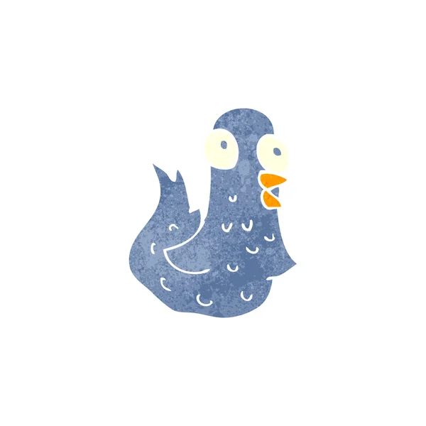 Retro dessin animé oiseau bleu — Image vectorielle