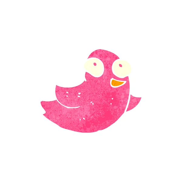 Retro dessin animé oiseau rose — Image vectorielle