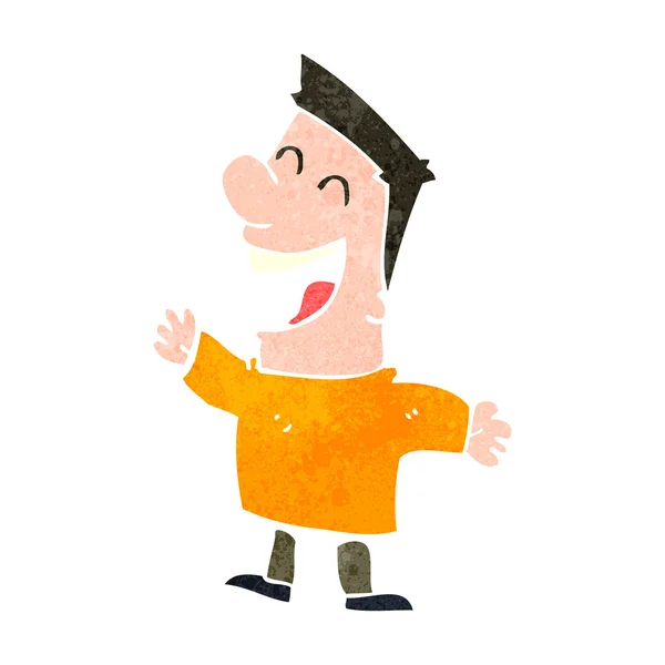 Retro cartoon laughing man — Stock Vector