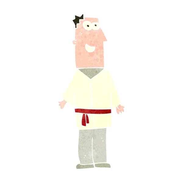 Ρετρό γελοιογραφία άνθρωπος του καράτε — Διανυσματικό Αρχείο