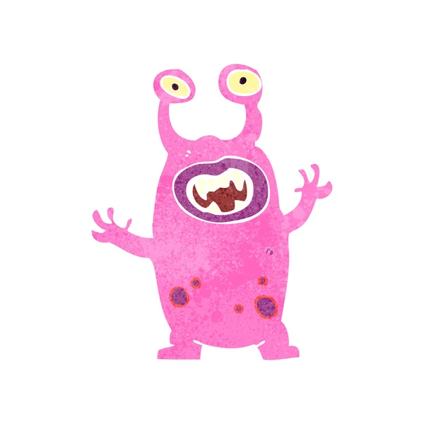 复古卡通外星人蛞蝓怪物 — 图库矢量图片