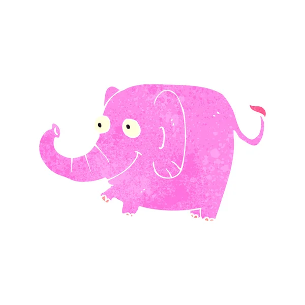 Retro cartone animato rosa elefante — Vettoriale Stock