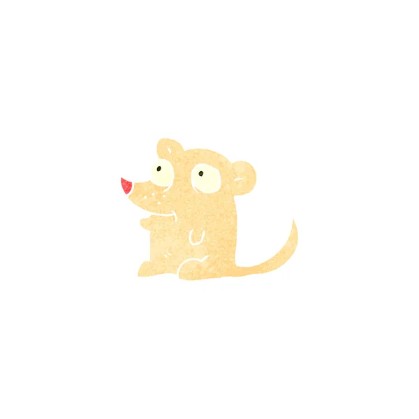 Lindo ratón blanco retro dibujos animados — Vector de stock