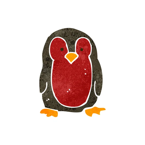 Pinguim pequeno desenho animado retrô — Vetor de Stock