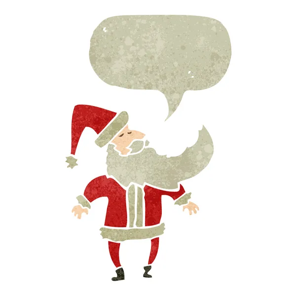 Retro cartoon santa claus with speech bubble — Stock Photo, Image