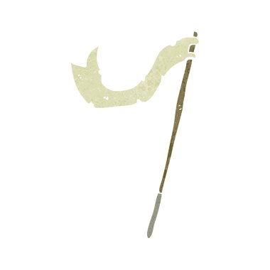 retro karikatür bayrak sallayarak