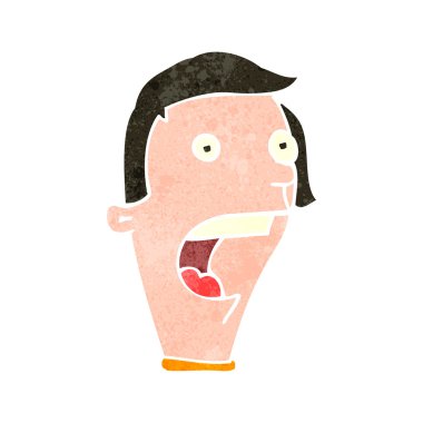 Retro karikatür gasping adam