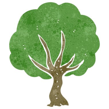 Retro karikatür ağaç