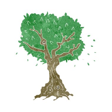 Retro karikatür ağaç