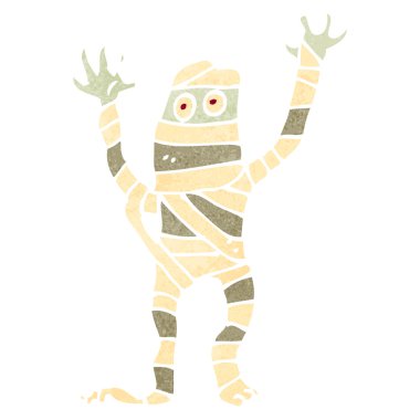 Retro çizgi film halloween mumya