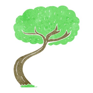 Retro karikatür twisty ağaç