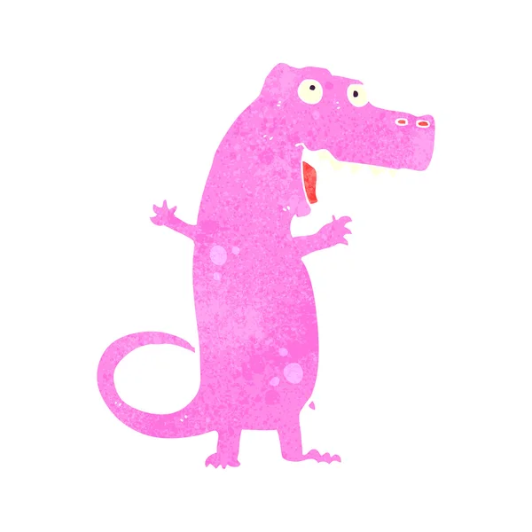 レトロな漫画ピンクの恐竜 — ストックベクタ