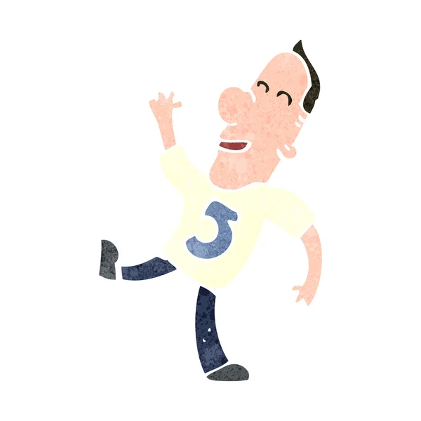 Cartoon man in shirt nummer vijf — Stockvector