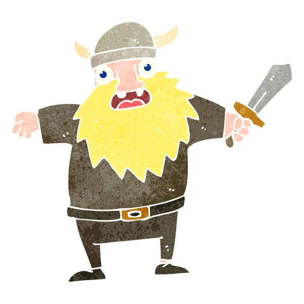 Vikingo de dibujos animados retro — Archivo Imágenes Vectoriales