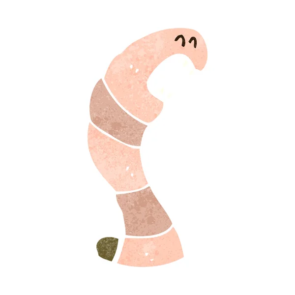 Angry worm retro desen animat — Vector de stoc