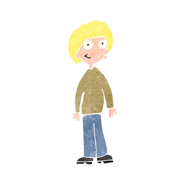 Ρετρό καρτούν ξανθό αγόρι — Διανυσματικό Αρχείο