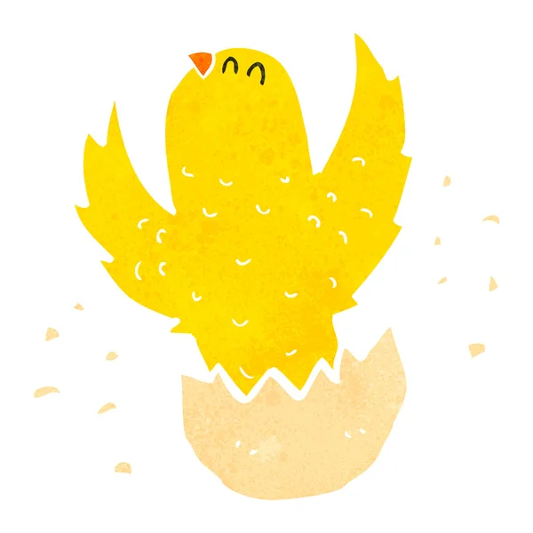 Oiseau d'éclosion de dessin animé — Image vectorielle