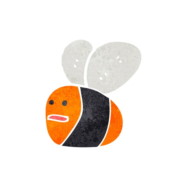 Retro kreslený včela — Stockový vektor