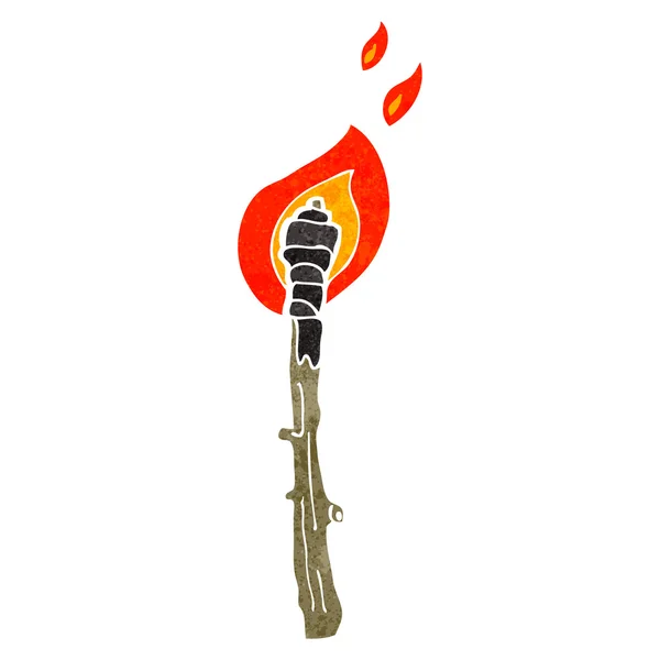Ретро Мультфильм пылающий факел — стоковый вектор