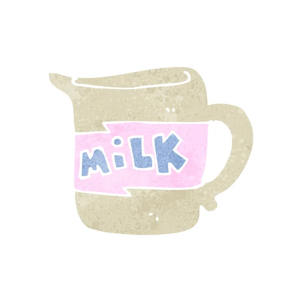 Retro cartoon jug of milk — Stock Vector