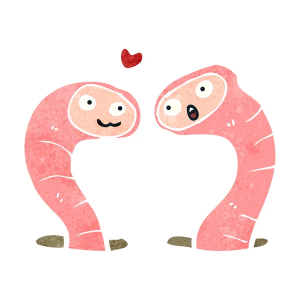 Ретро мультфільм черв'яки в любові — стоковий вектор