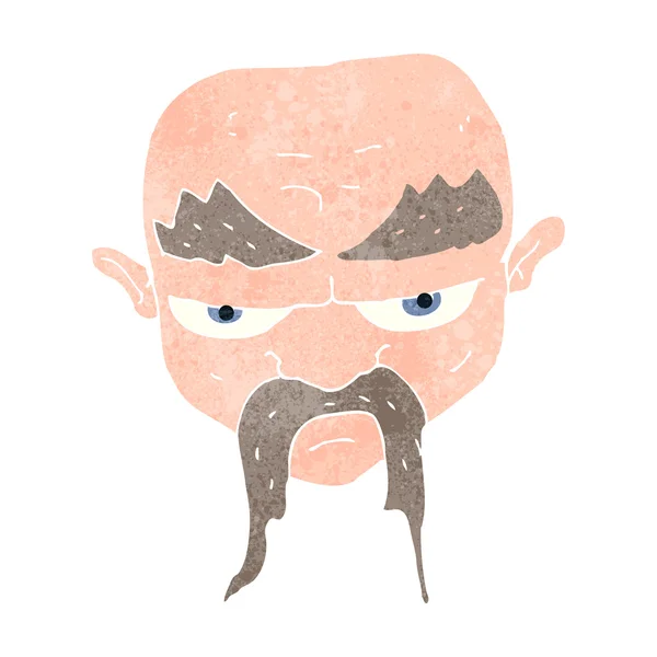 Retro desenho animado bigode homem — Vetor de Stock