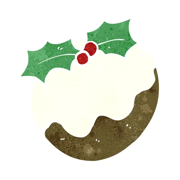 Cartoon Christmas pudding — Stock vektor