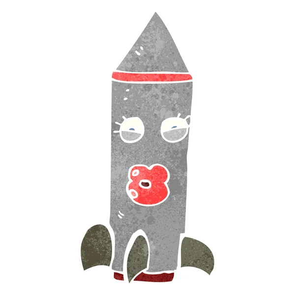 Retro cartoon rocket — Stock Vector