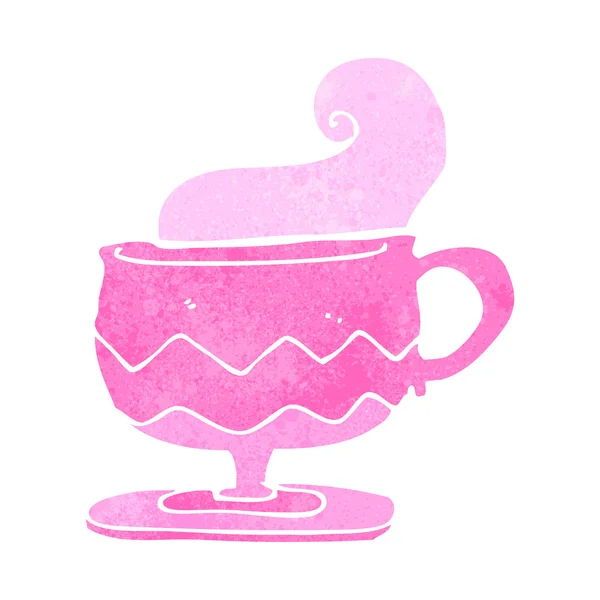Steaming teacup cartoon — Stock Vector