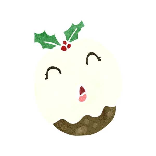 Cartoon Christmas pudding — Stock vektor