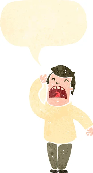 Ретро-мультфильм "Человек с мыльным пузырем" — стоковый вектор