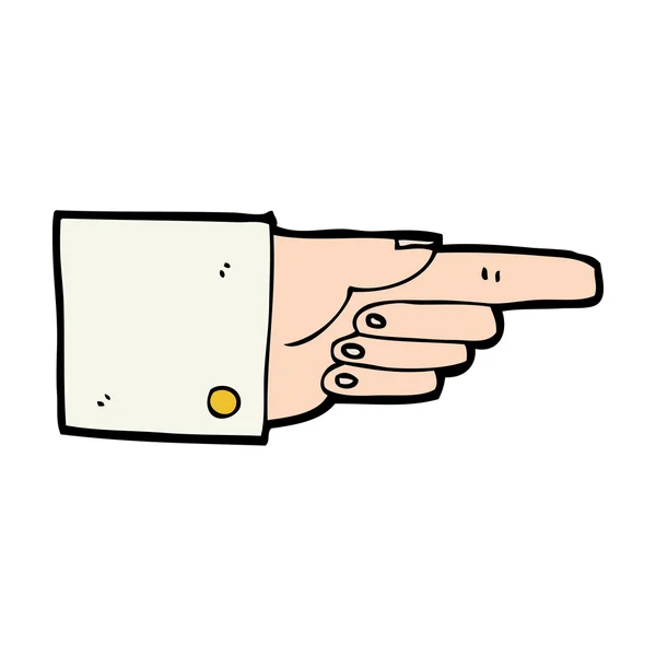 Mano de dibujos animados apuntando — Vector de stock