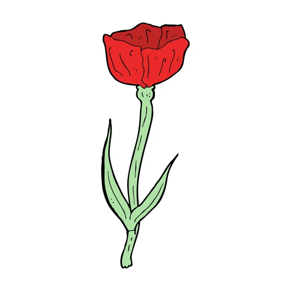 Cartoon poppy bloem — Stockvector