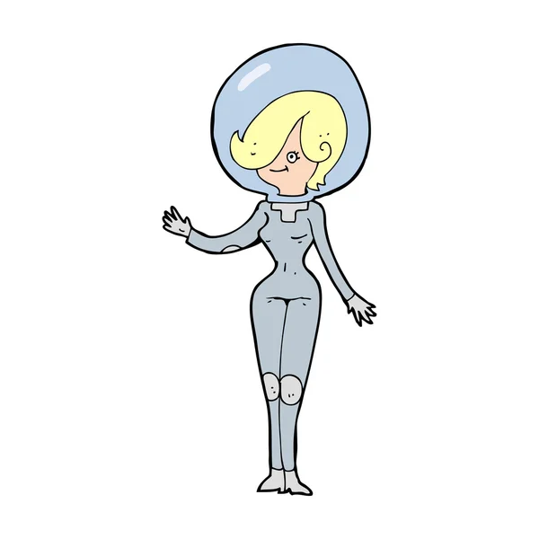 Мультфильм-космическая женщина — стоковый вектор