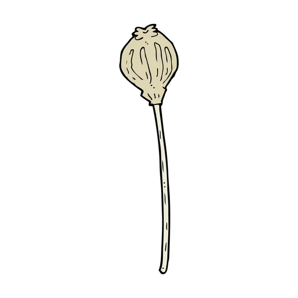 Kartun poppy kering - Stok Vektor