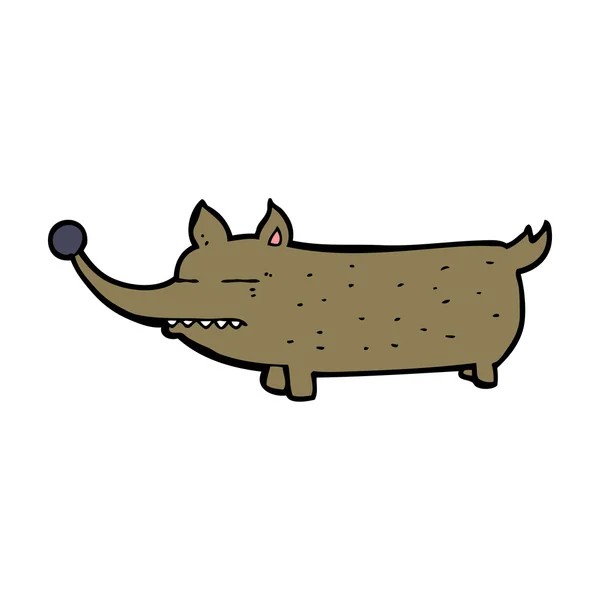 Uzun burunlu karikatür köpek — Stok Vektör