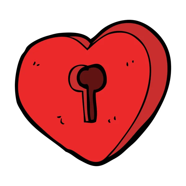 Cartoon heart lock — Stock Vector