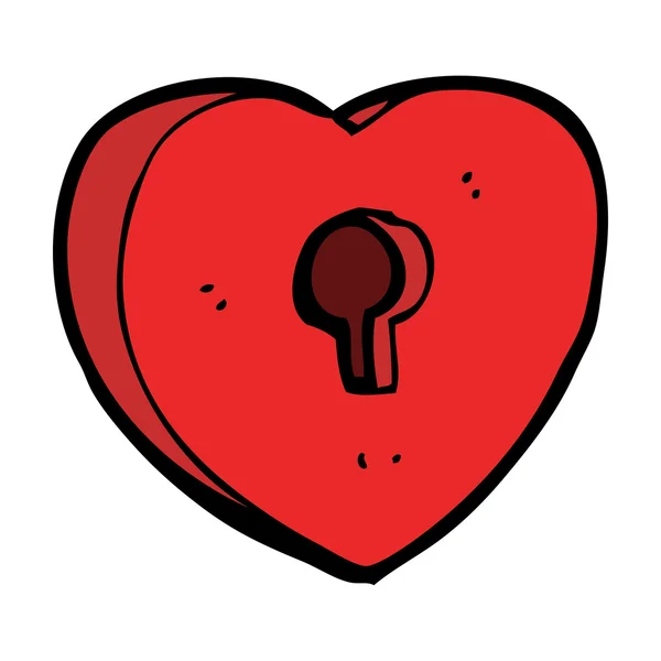 Cartoon heart lock — Stock Vector