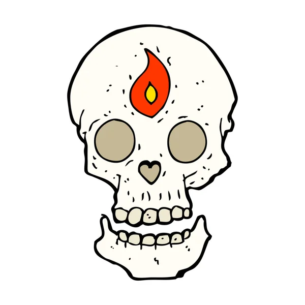 Totenkopf mit Feuer — Stockvektor