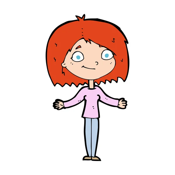 Cartoon red-haired girl — Stock Vector